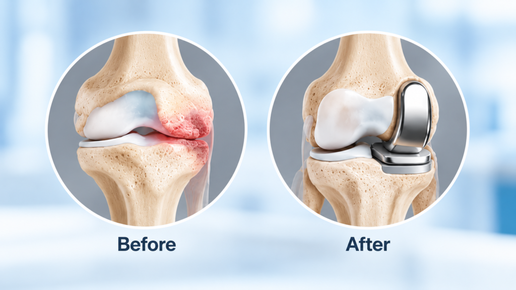 Partial Knee Replacement - Before and After